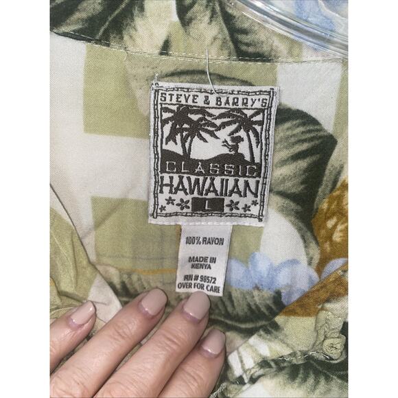 Vintage Hawaiian Shirt Steve & Barry Rayon Floral Pineapple Tiki Men’s Large - Picture 3 of 7